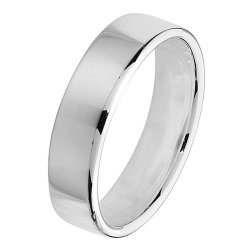 Silver 5mm Soft Court Wedding Ring 