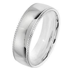 Silver 6mm Millgrain Wedding Ring 