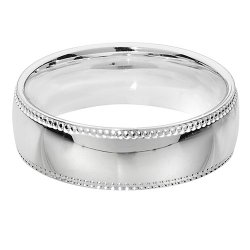Silver 6mm Millgrain Wedding Ring 