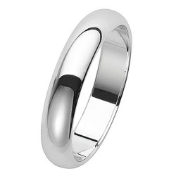 Silver 4mm D Shape Wedding Ring 