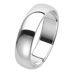 Silver 5mm D Shape Wedding Ring 