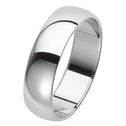 Silver 6mm D Shape Wedding Ring 