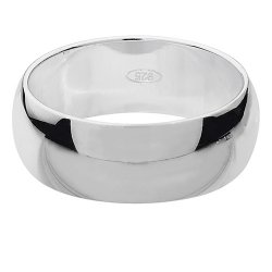Silver 7mm D Shape Wedding Ring 