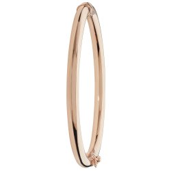 9ct Rose Gold Plain Hinged Bangle 