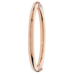 9ct Rose Gold Plain Hinged Bangle 