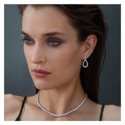 Heart Shape Claw Set Line Necklet LNG0004