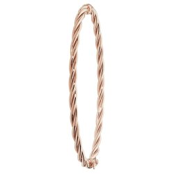 9ct Rose Gold Twisted Hinged Bangle 