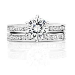 Round Centre Stone With Channel Set Shoulders Bridal Set LRG0005