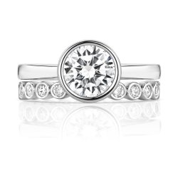 Round Rubover Solitaire Bridal Set LRG0048