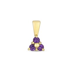 Amethyst 3 Stone Pendant In 9ct Gold 
