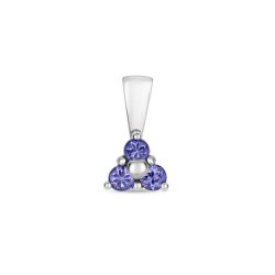 Tanzanite 3 Stone Pendant In 9ct White Gold 