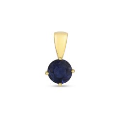 Sapphire Round Claw Set Pendant In 9ct Gold 