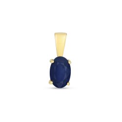 Sapphire Oval Claw Set Pendant In 9ct Gold 