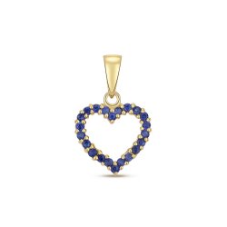 Sapphire Claw Set Open Heart Pendant In 9ct Gold 
