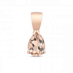 Morganite Pear Shape Claw Set Pendant In 9ct Rose Gold 