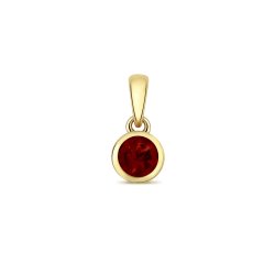 Garnet Rubover Pendant In 9ct Gold 