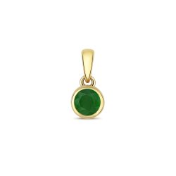 Emerald Rubover Pendant In 9ct Gold 
