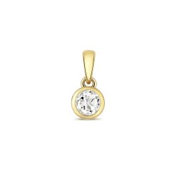 White Topaz Rubover Pendant In 9ct Gold 