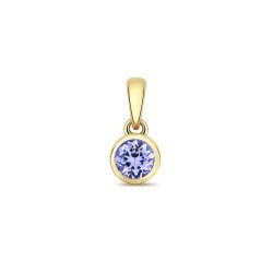 Tanzanite Rubover Pendant In 9ct Gold 