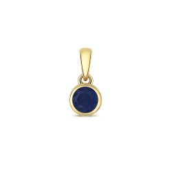 Sapphire Rubover Pendant In 9ct Gold 