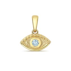 Aquamarine Eye Pendant In 9ct Gold 