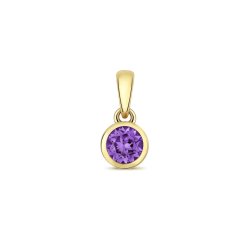 Amethyst Rubover Pendant In 9ct Gold 