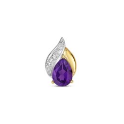 Diamond & Amethyst Pendant In 9ct Gold 