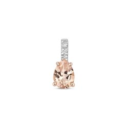Diamond & Morganite Pendant In 9ct Rose Gold 