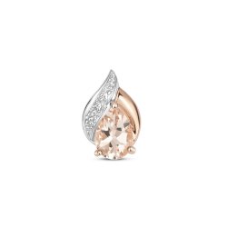 Diamond & Morganite Pendant In 9ct Rose Gold 
