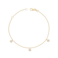 9ct Gold Hanging Cz Bracelet 