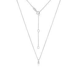 Diamond 3 Claw Necklace In 18ct White Gold 