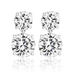 Double Rounds Claw Set Drop Earrings LEG0018