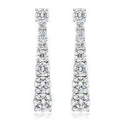 Round Claw Set Graduated With Detachable Stud Element Drop Earrings LEG0050