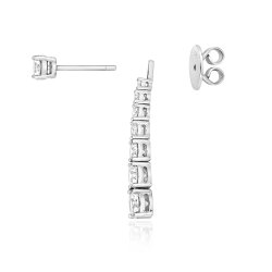 Round Claw Set Graduated With Detachable Stud Element Drop Earrings LEG0050