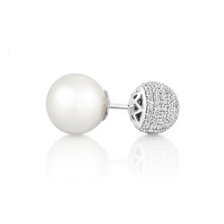 Pear With Pave Set Set Ball Stud Earrings LEG0080