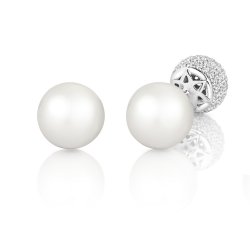 Pear With Pave Set Set Ball Stud Earrings LEG0080