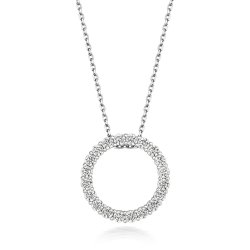 Round Claw Set Circle Sillouette Pendant And Run Through Chain LPG0017