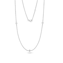 Diamond Necklace In 9ct White Gold 