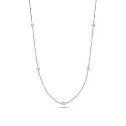 Diamond Necklace In 9ct White Gold 