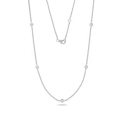 Diamond Necklace In 9ct White Gold 