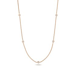Diamond Rubover Necklace In 18ct Rose Gold 