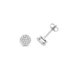 Diamond Pave Set Round Studs In 9ct White Gold 