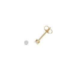 Diamond Round Cut Cluster Studs In 9ct Gold 