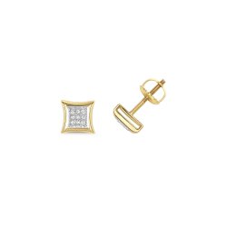 Diamond Pave Set Studs In 9ct Gold 