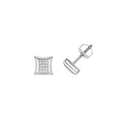 Diamond Pave Set Studs In 9ct White Gold 