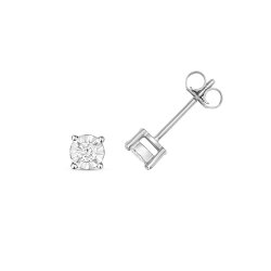 Diamond Illusion Set Studs In 9ct White Gold 