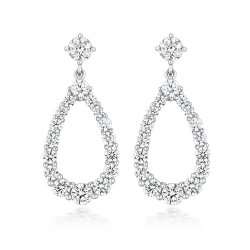 Pear Shape Shared Claw Silhouette Drop Earrings LEG0114