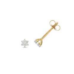 Diamond Illusion Plate Studs In 9ct Gold 