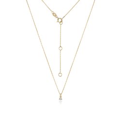 Diamond 3 Claw Necklace In 18ct Gold 