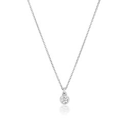 Diamond Rubover Necklace In 18ct White Gold 